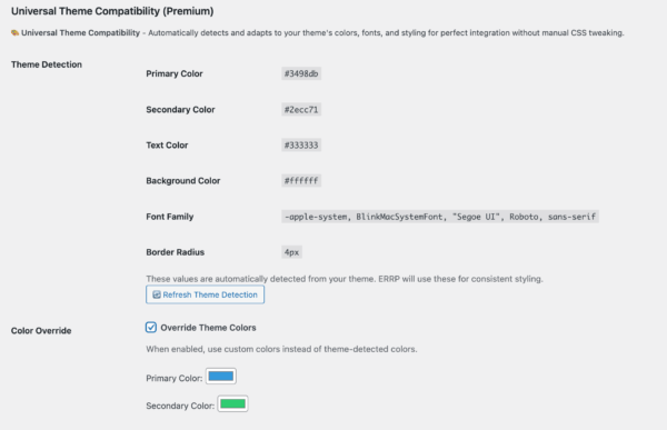 ERRP Universal Theme Compatibility - Automatic Theme Detection